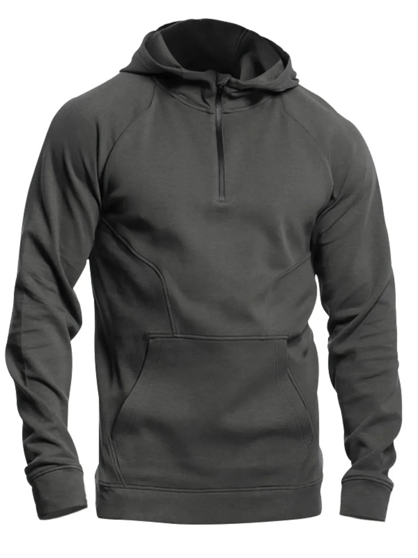 Men's Full Size Quarter Zip Long Sleeve Hoodie Plus Size by Trendsi