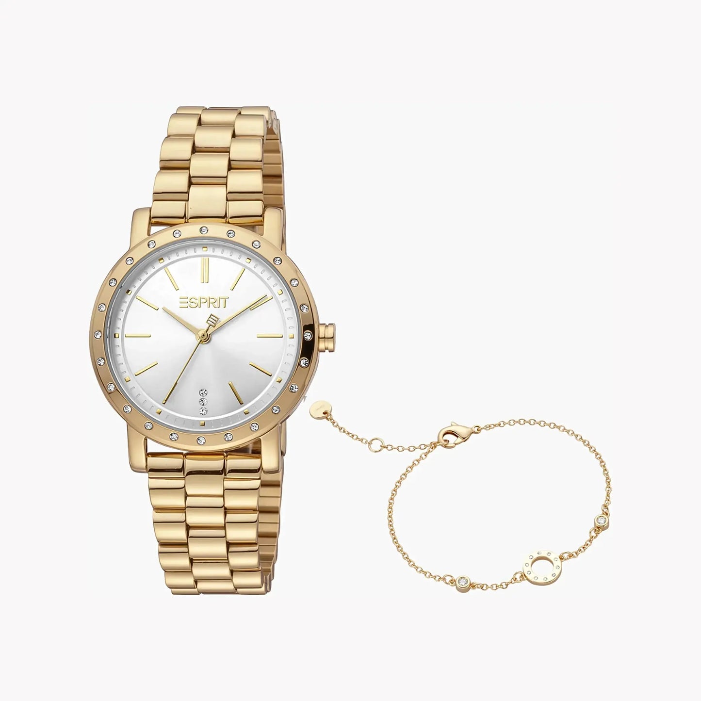 Esprit Women's Gold Stainless Steel Watch, Silver Dial | Es1l191m0015 by ESPRIT