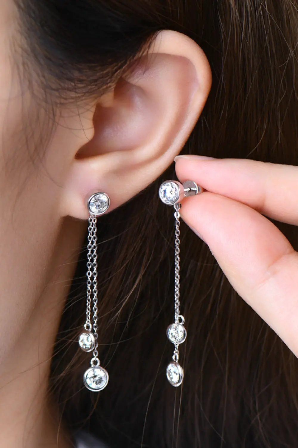 2.6 Carat Moissanite 925 Sterling Silver Earrings by Partner Label