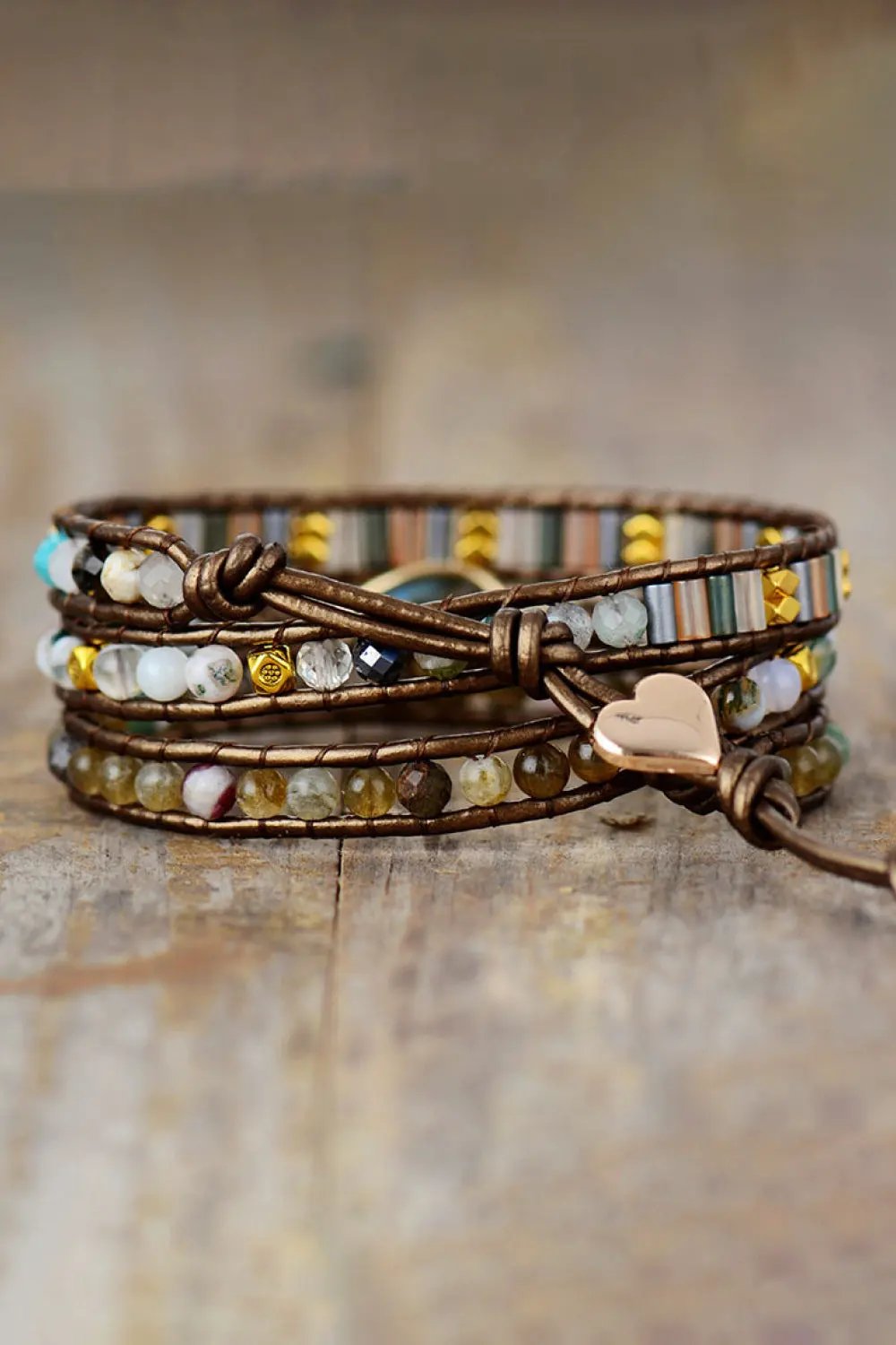 Handmade Triple Layer Beaded Bracelet by Partner Label