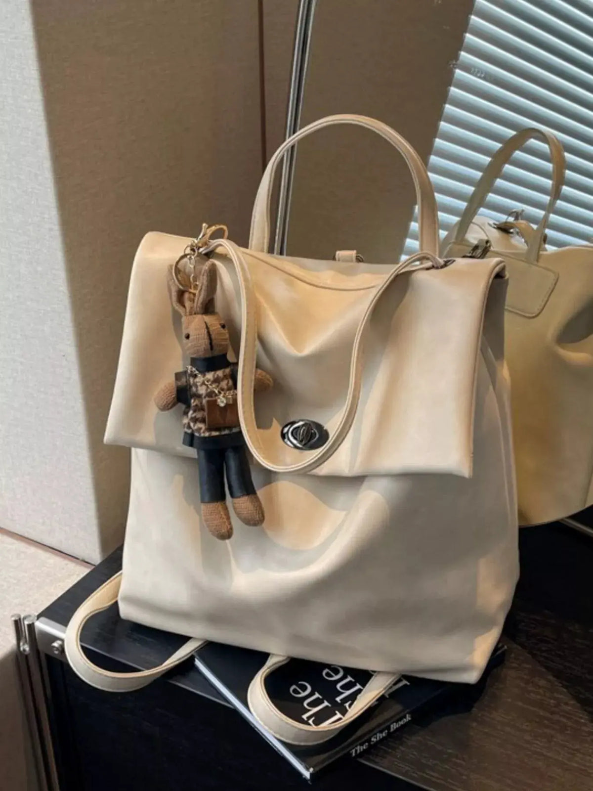 Leather Flap Backpack Bag by Partner Label