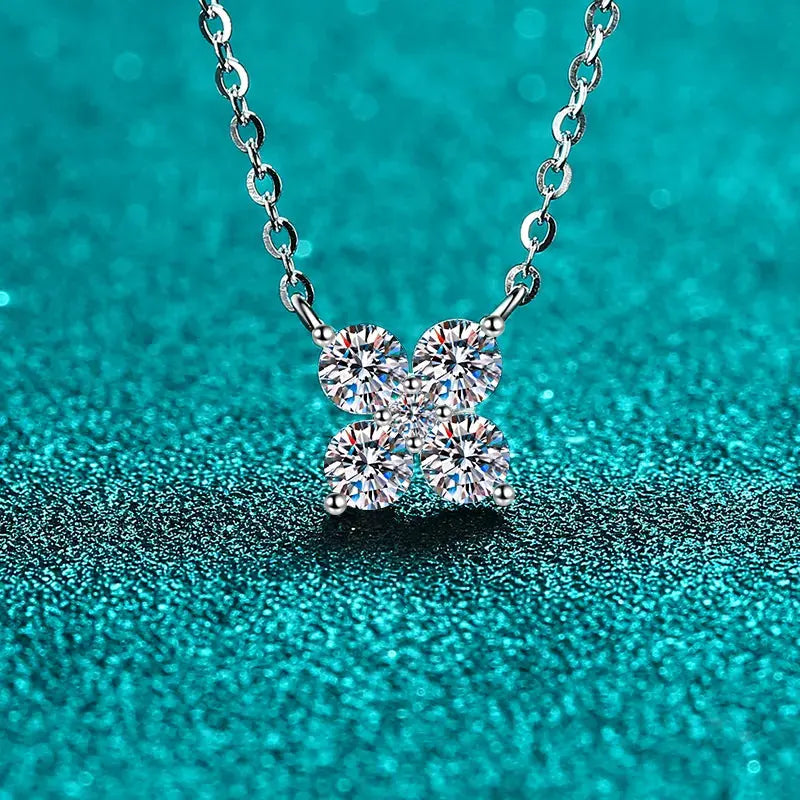 1.26 Carat Moissanite 925 Sterling Silver Geometric Shape Pendant Necklace by Partner Label
