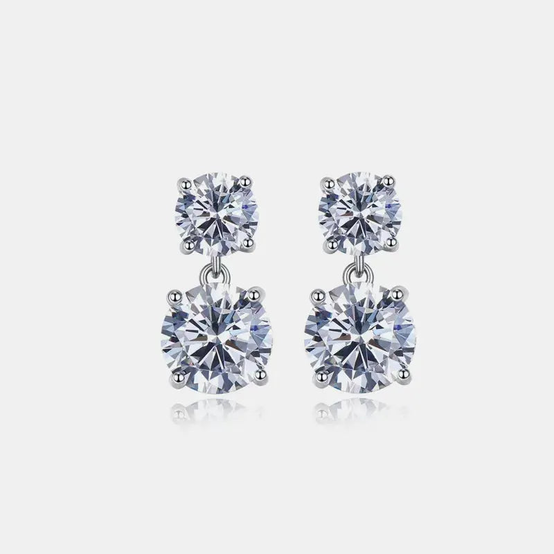 10 Carat Moissanite 925 Sterling Silver Earrings by Partner Label