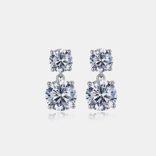 10 Carat Moissanite 925 Sterling Silver Earrings by Partner Label