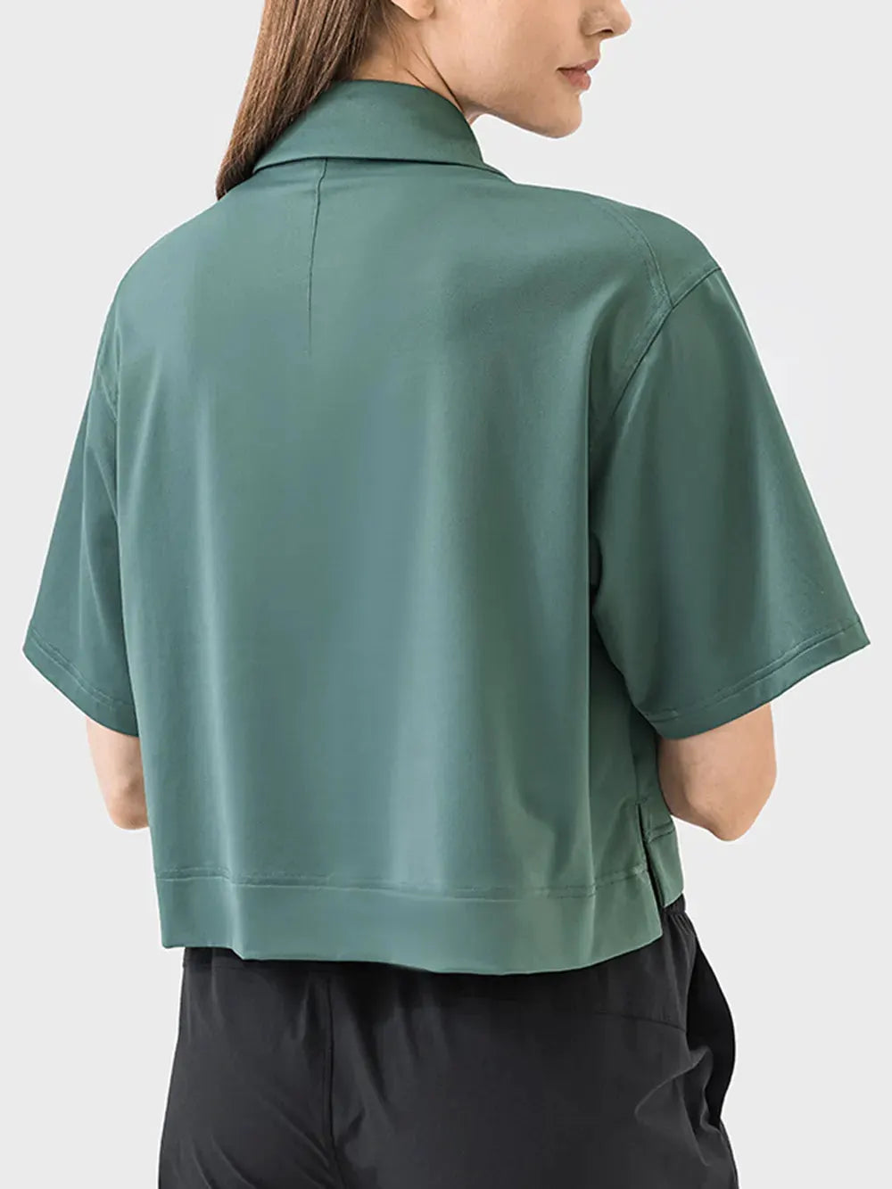 Millennia Half Button Short Sleeve Active T-Shirt by Millennia