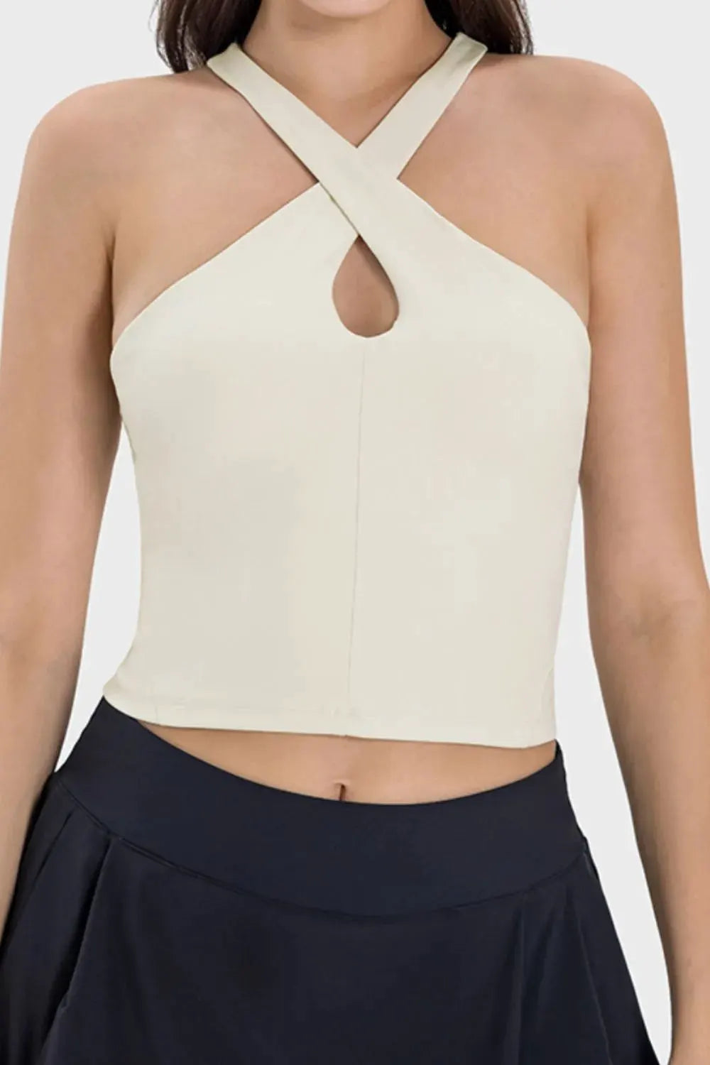 Millennia Crisscross Grecian Neck Active Cami by Millennia