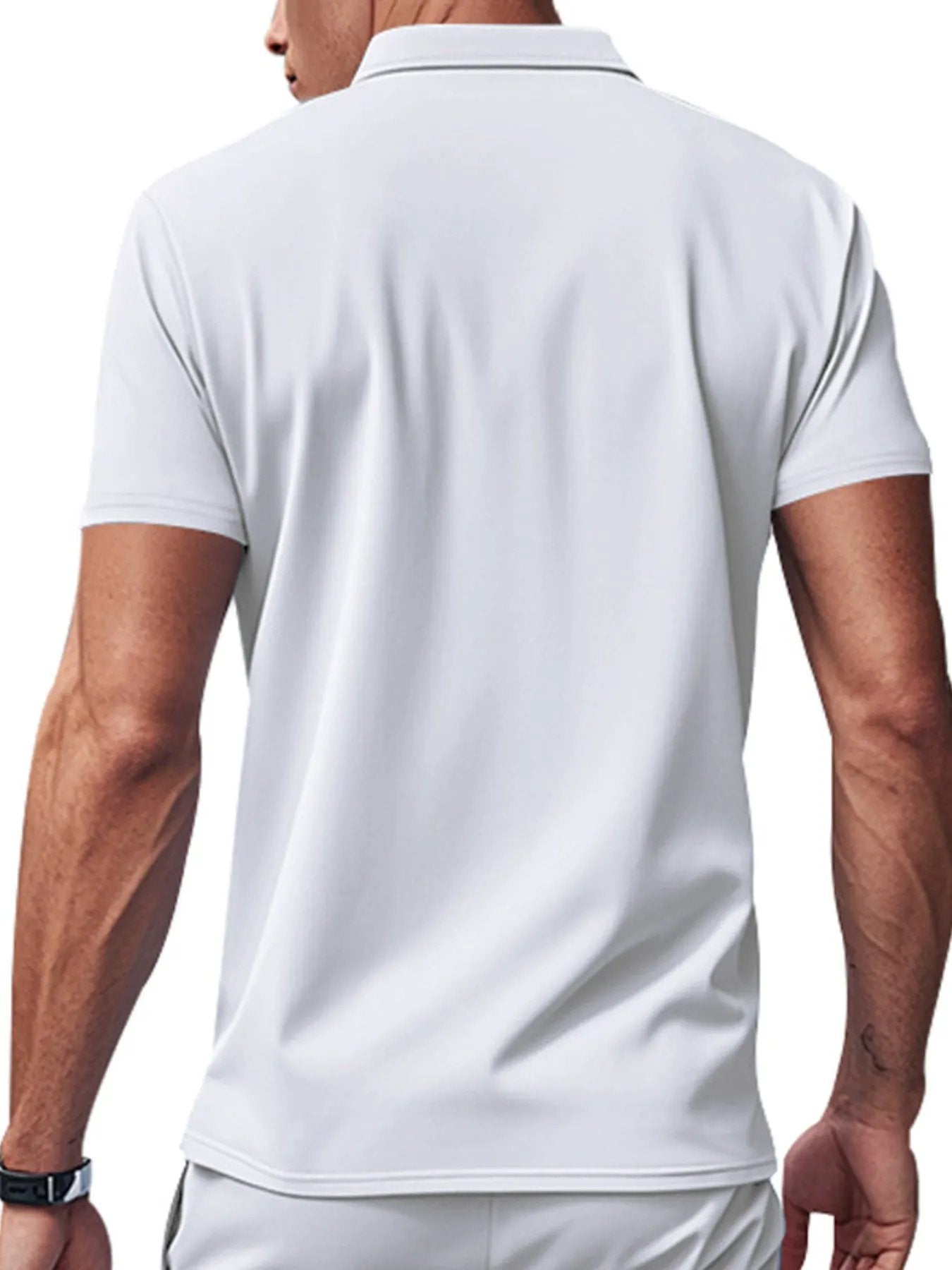 Men's Full Size Casual Short Sleeve Polo Plus Size by Trendsi