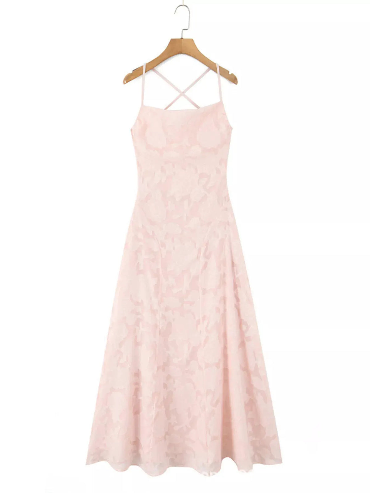 Lace Up Back Spaghetti Strap Maxi Dress by Partner Label