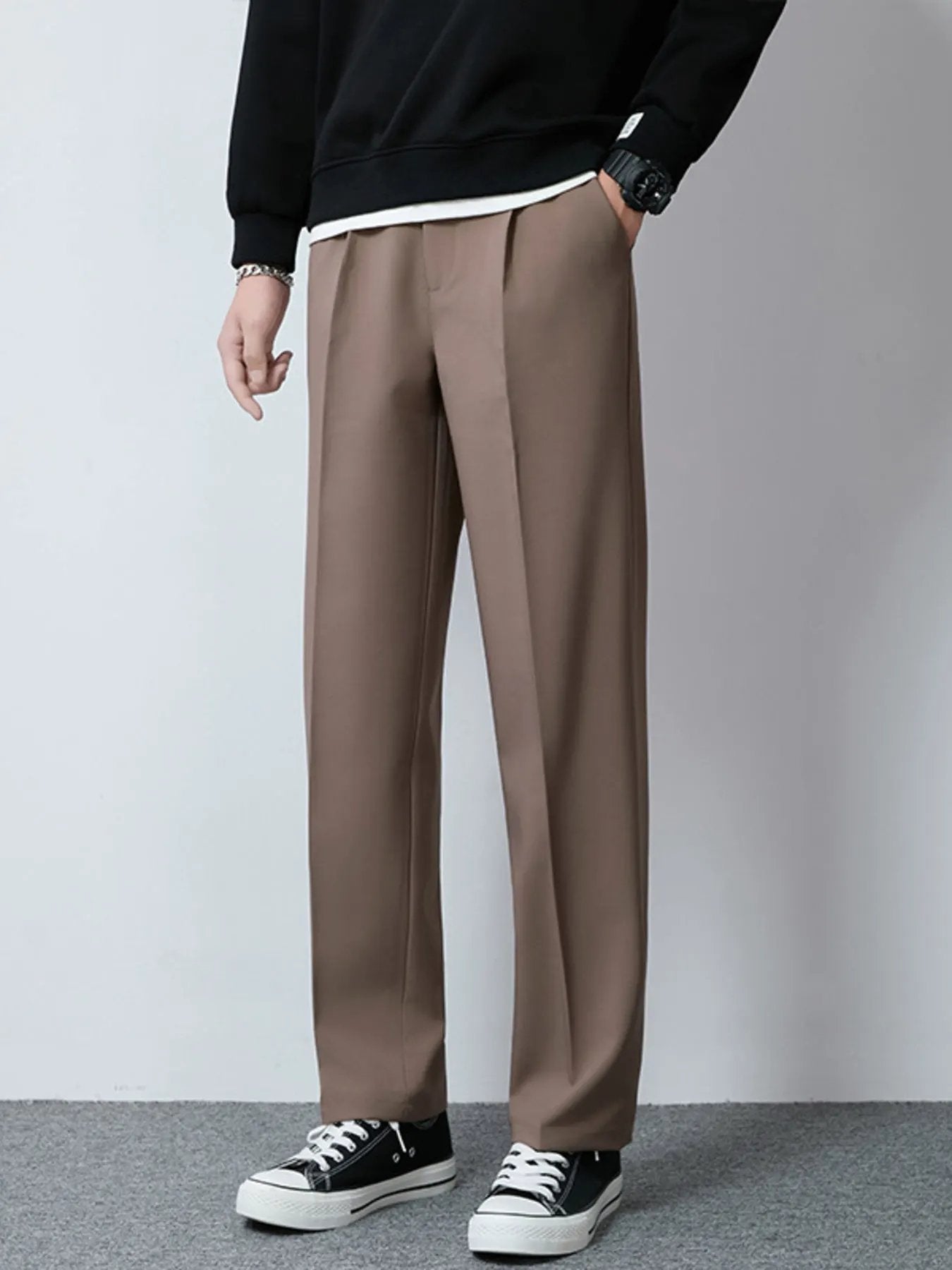 Men's Plus Size Wide Leg Casual Pants by Partner Label