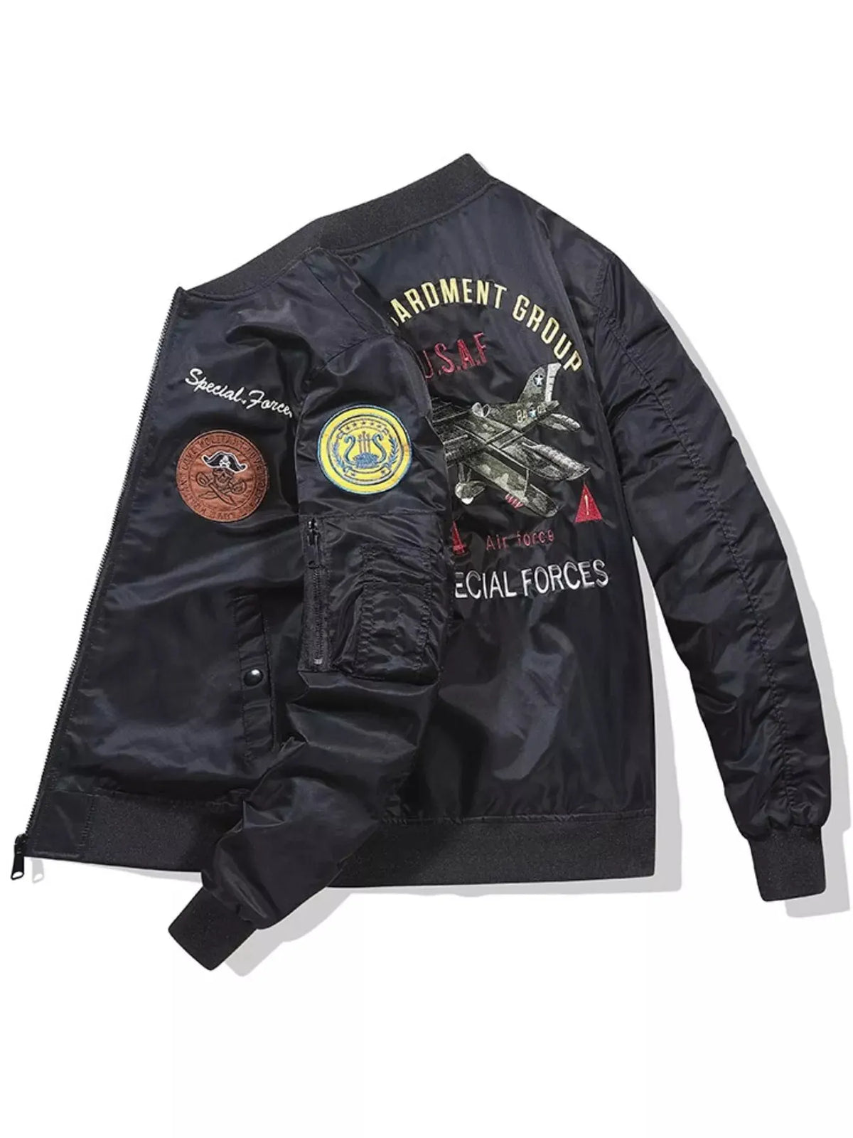 Men's Plus Size Zip Up Bomber Jacket by Partner Label