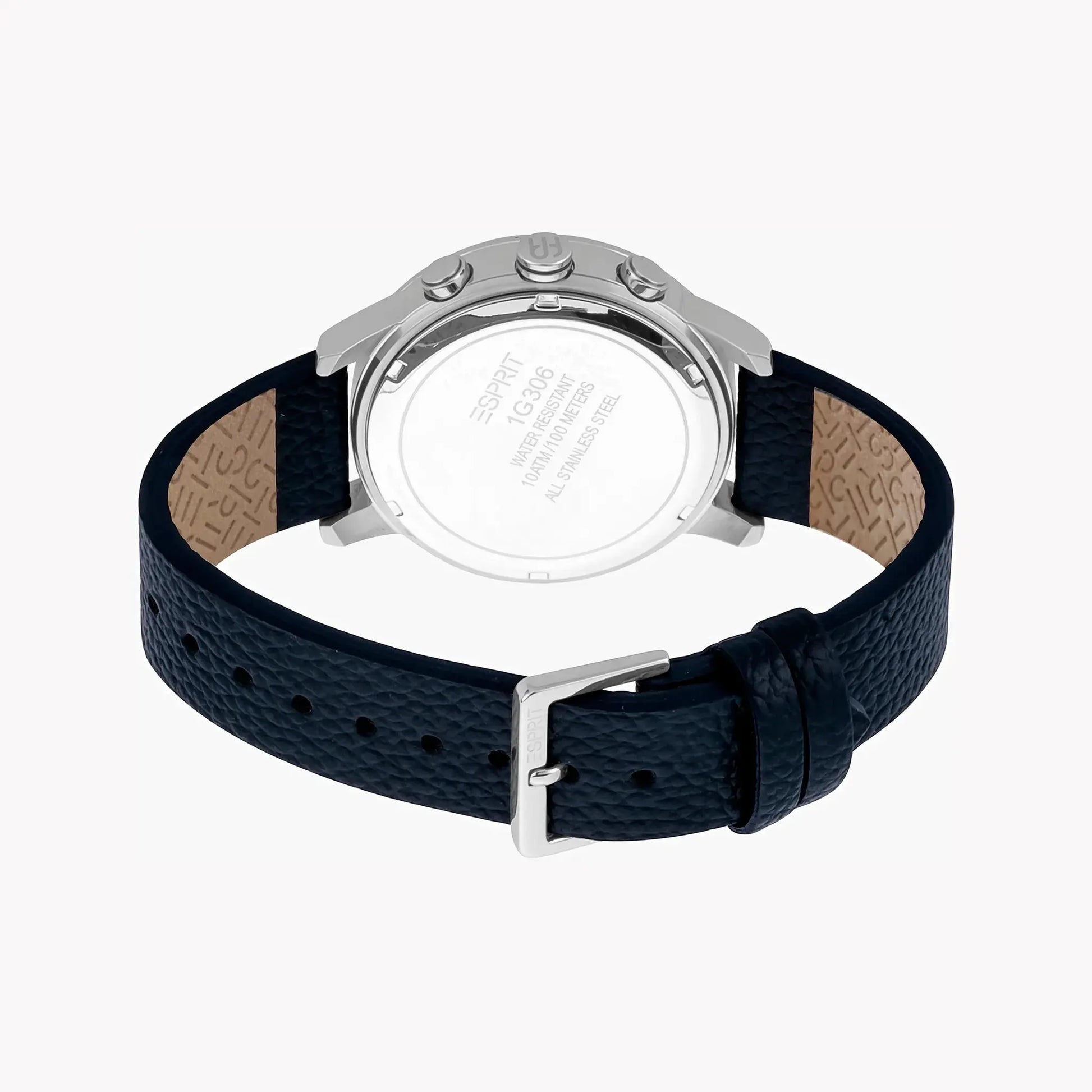 Esprit Men's Blue Leather Watch, Silver Dial | Es1g146m0025 by ESPRIT