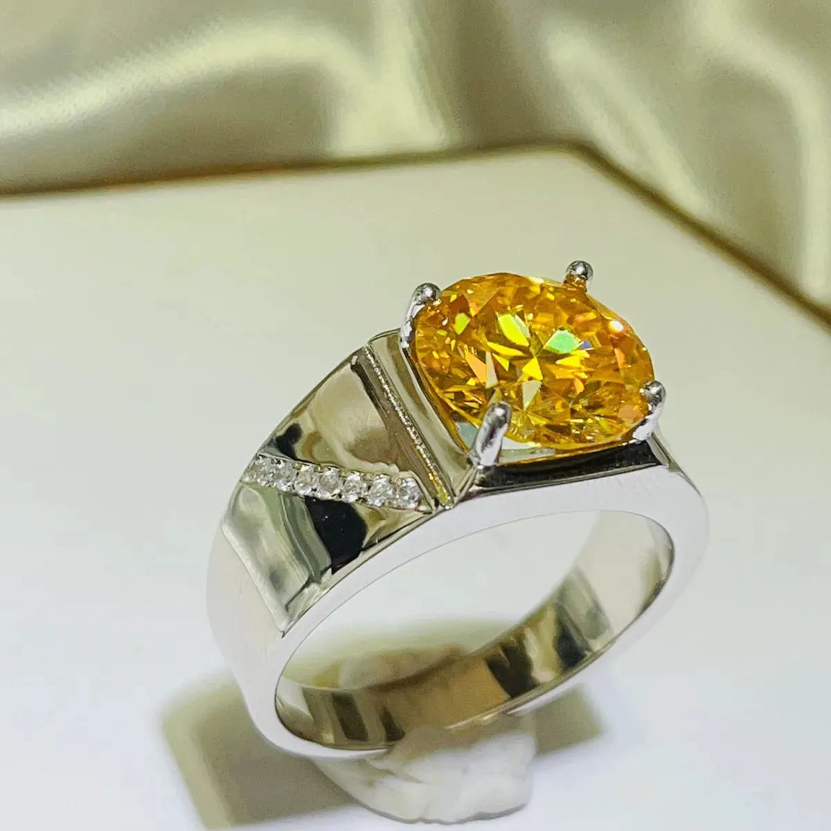5 Carat Moissanite 925 Sterling Silver Ring by Partner Label