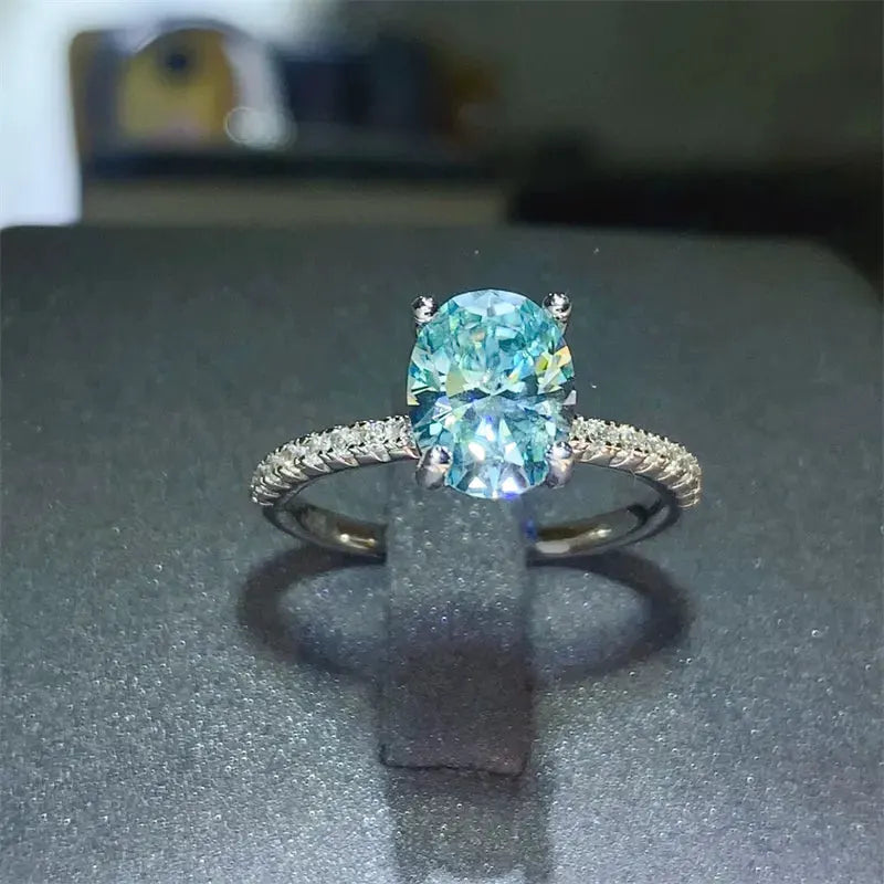 2 Carat Moissanite Zircon 925 Sterling Silver Ring by Partner Label