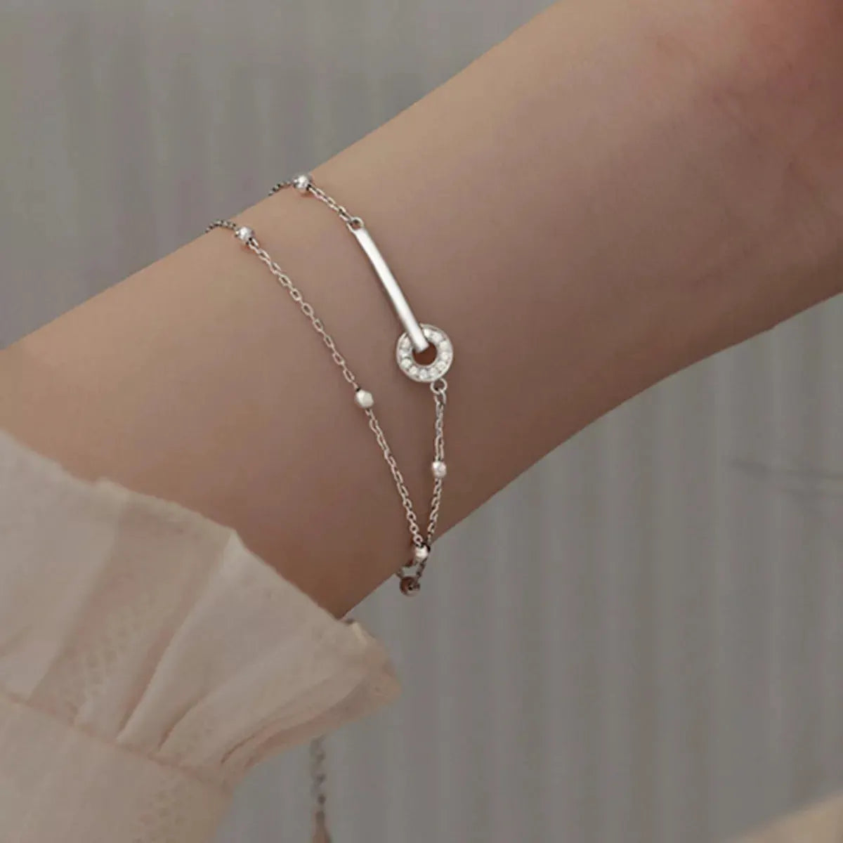 925 Sterling Silver Double Layered Bracelet by Partner Label