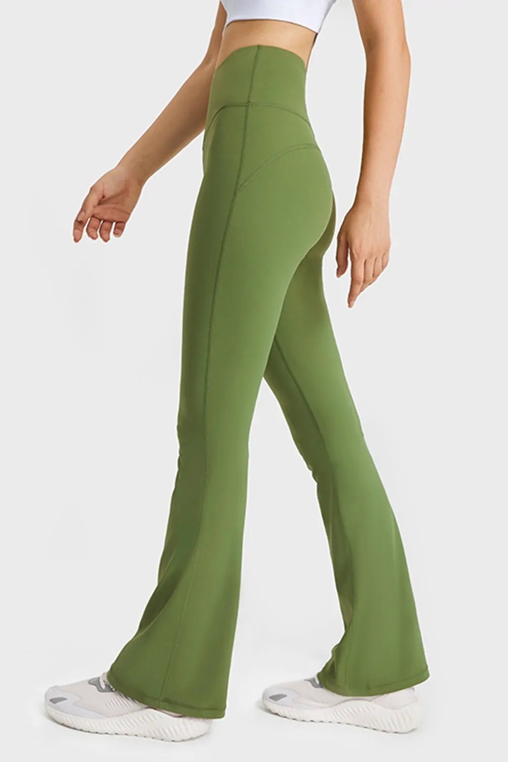 Millennia Elastic Waist Flare Yoga Pants by Millennia