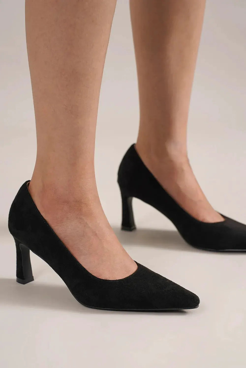 Beast Fashion Faux Suede Point Toe Pumps by Beast Fashion
