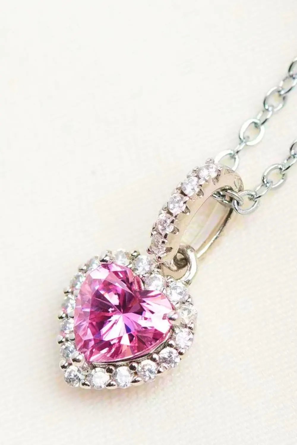 1 Carat Moissanite Heart Pendant Necklace by Partner Labels