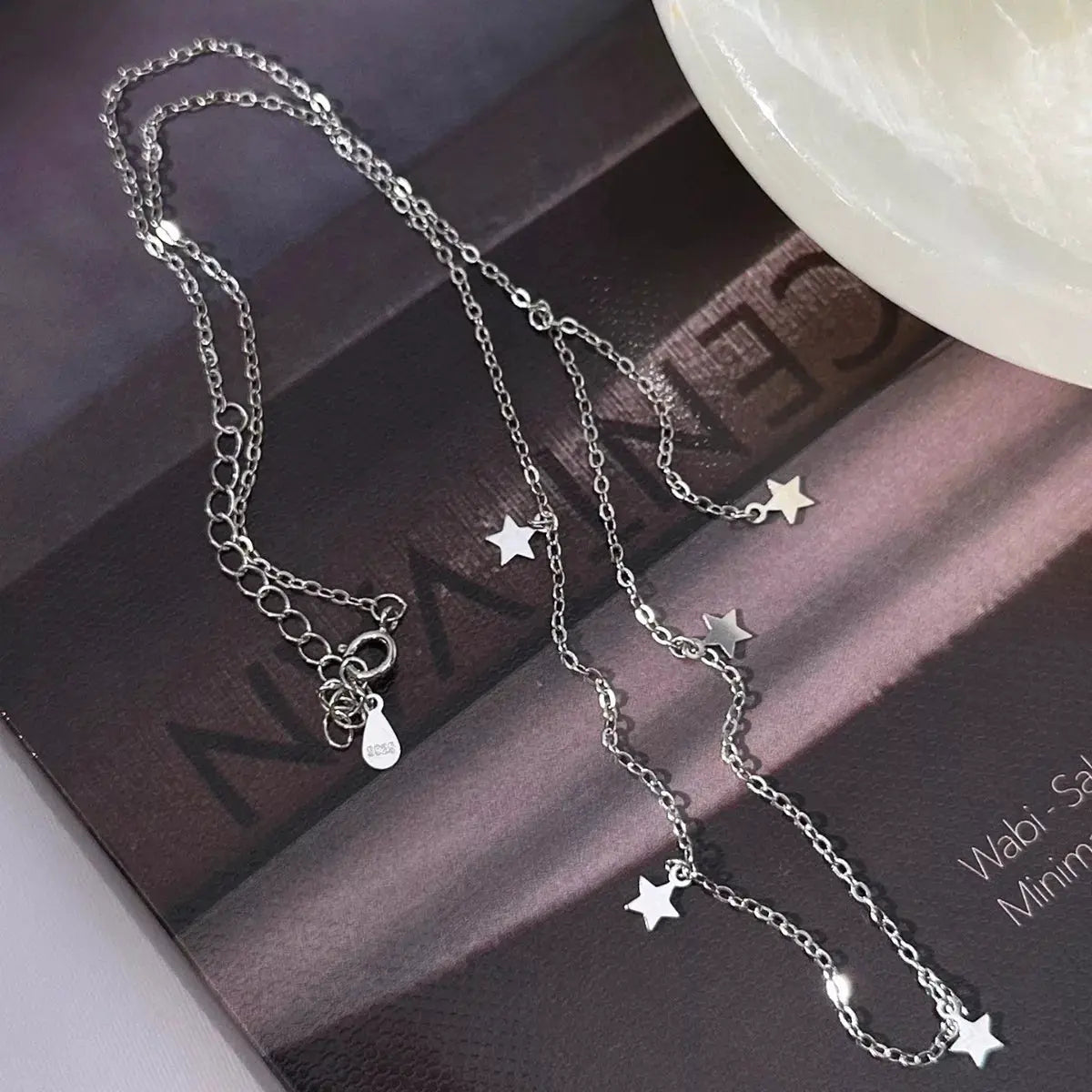 925 Sterling Silver Star Charm Necklace by Partner Labels