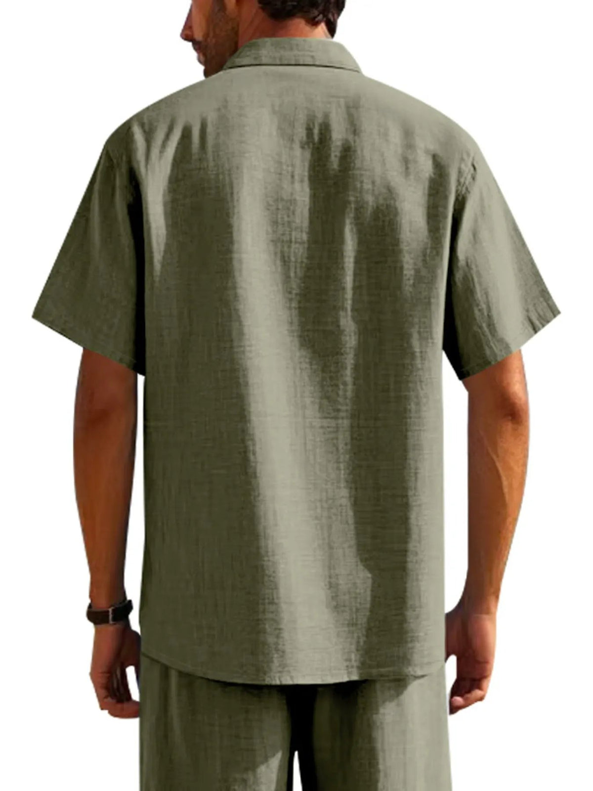 Men's Full Size Short Sleeve Shirt with Pockets Plus Size by Trendsi