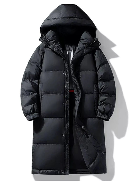 Men's Full Size Longline Hooded Down Coat Plus Size by Partner Label