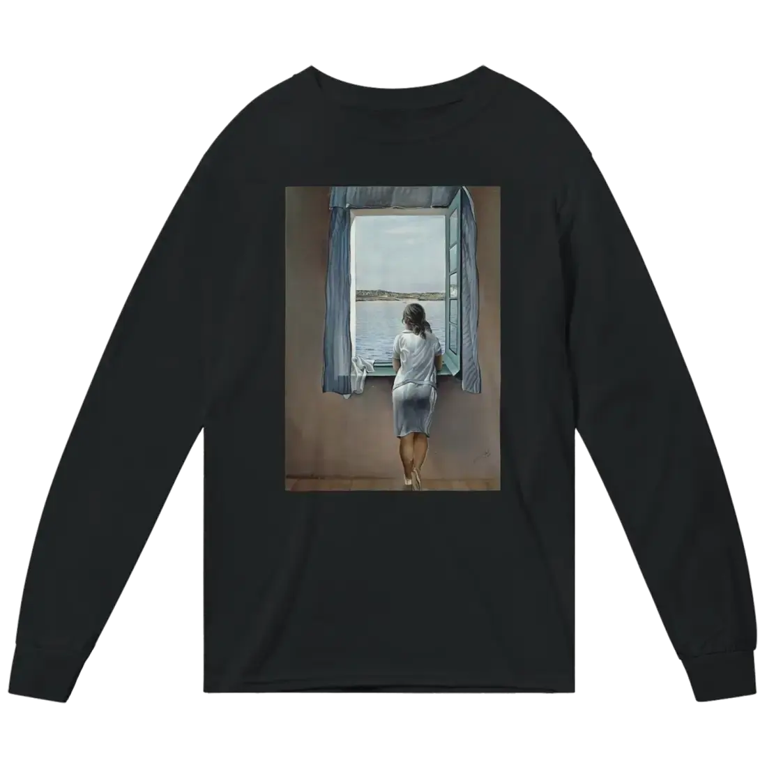 Dali - Young Woman at a Window Artwork Long Sleeve Shirt by Art-O-Rama Shop
