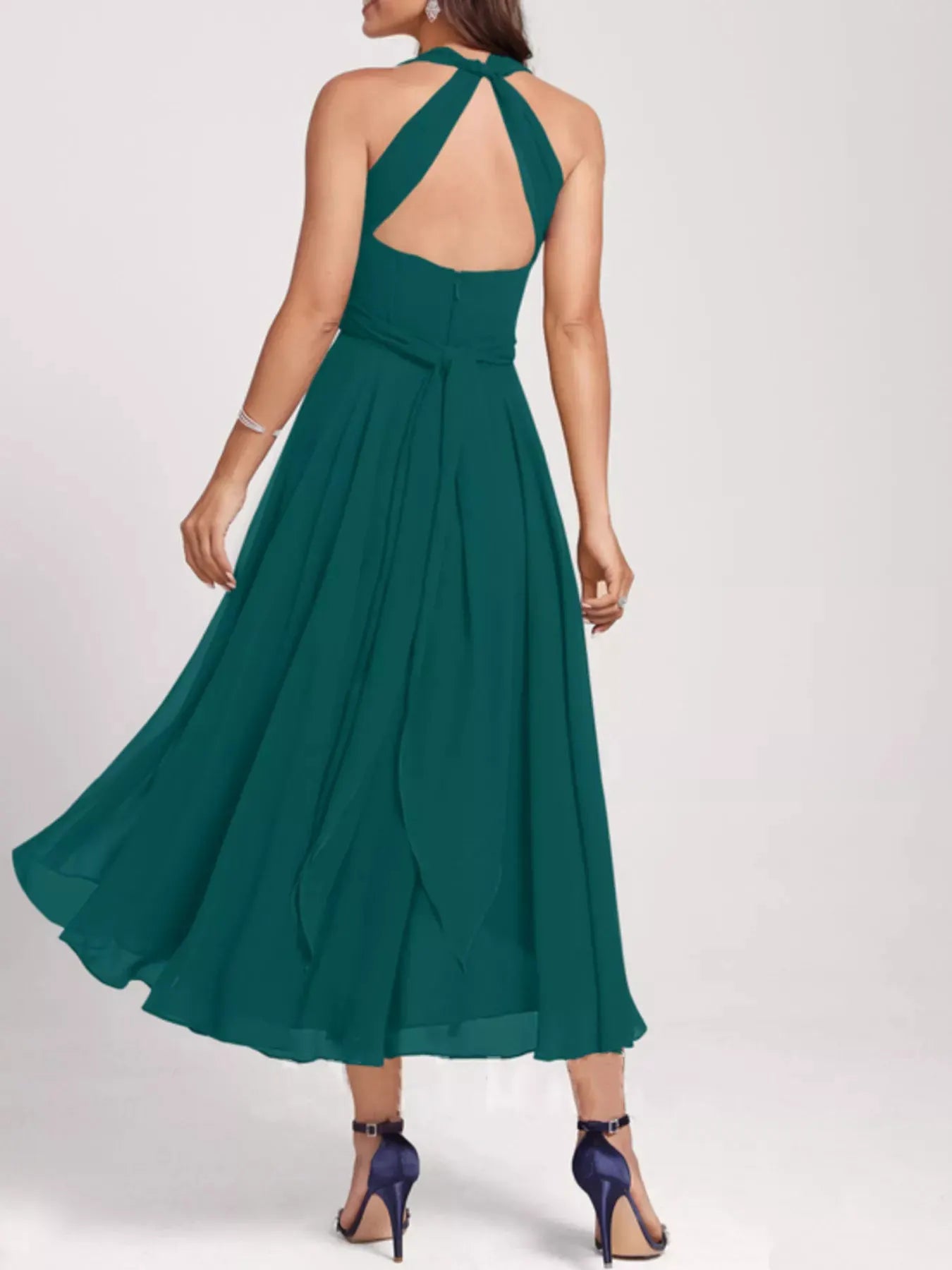 Ruched A-Line Midi Dress by Partner Label