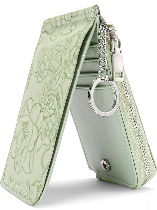 Embossed Floral Leather Bifold Wallet by Partner Label