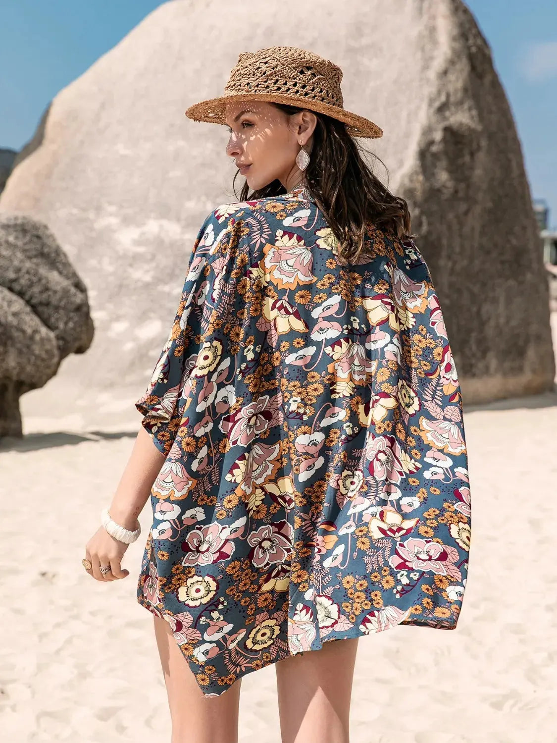 Printed Bra, Cover-Up and Shorts Set by Partner Label