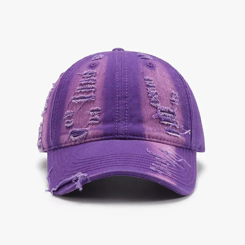 Distressed Adjustable Cotton Baseball Cap by Partner Label