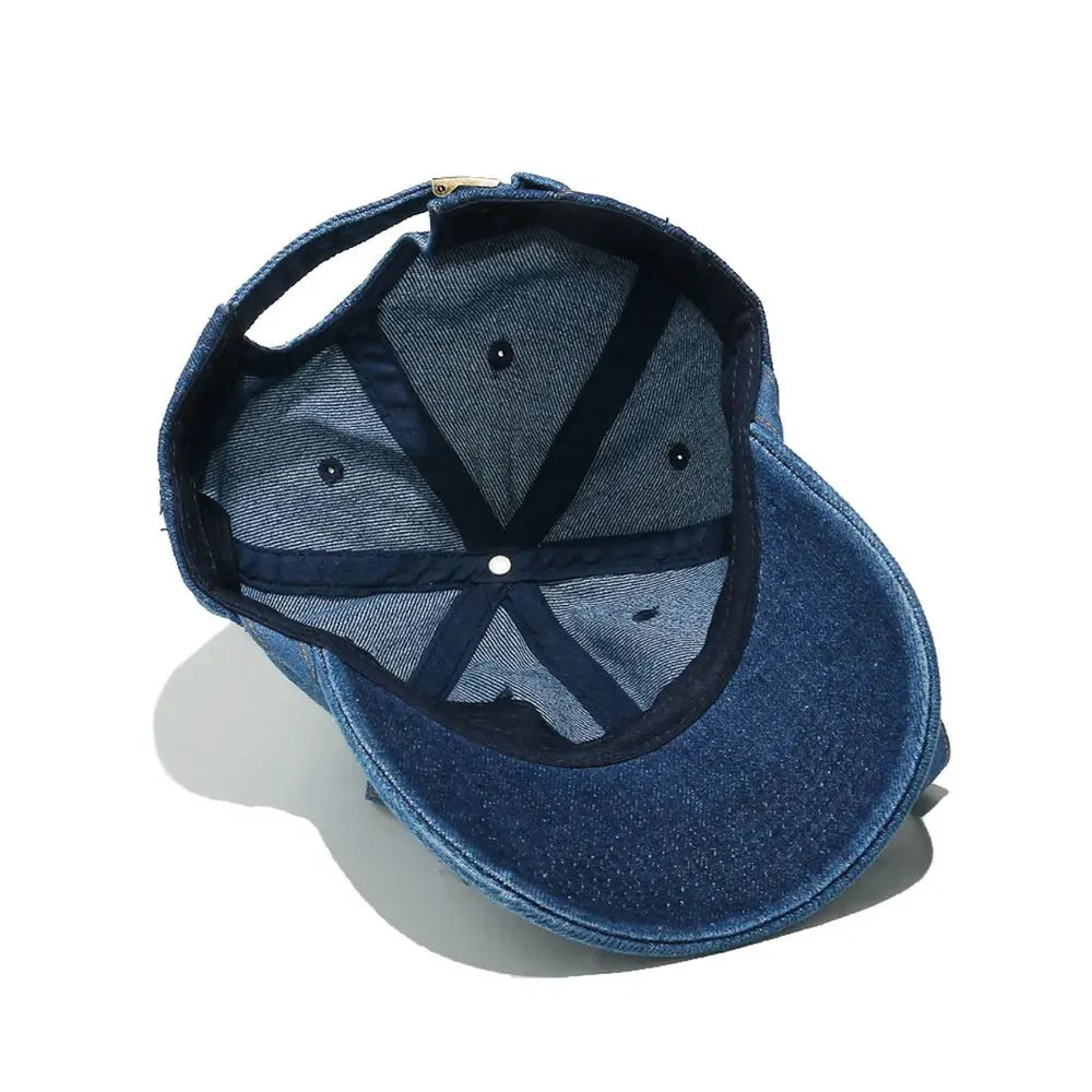 Washed Bow Denim Baseball Cap by Partner Label
