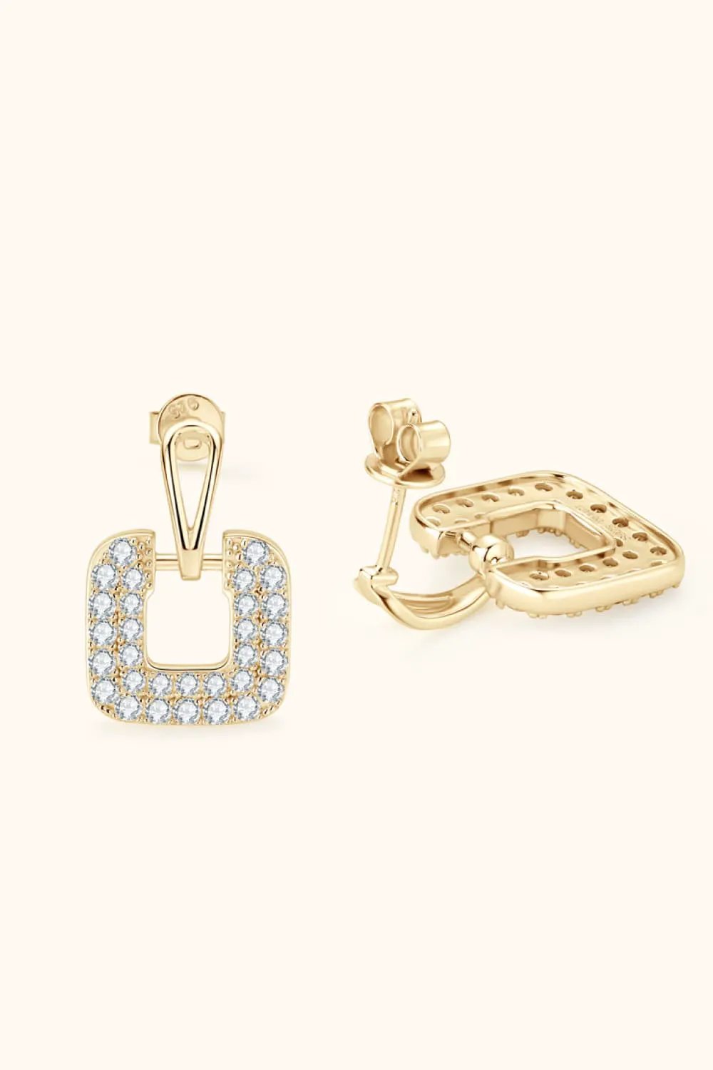1.68 Carat Moissanite 925 Sterling Silver Drop Earrings by Partner Label