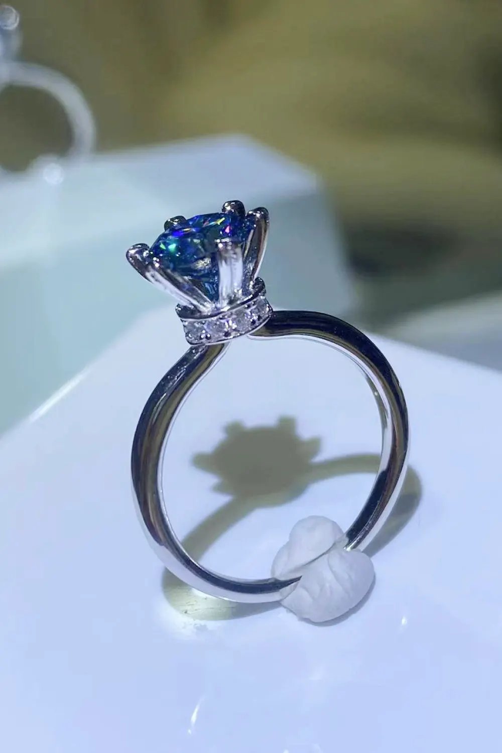 1 Carat Moissanite 6-Prong Solitaire Ring by Partner Label