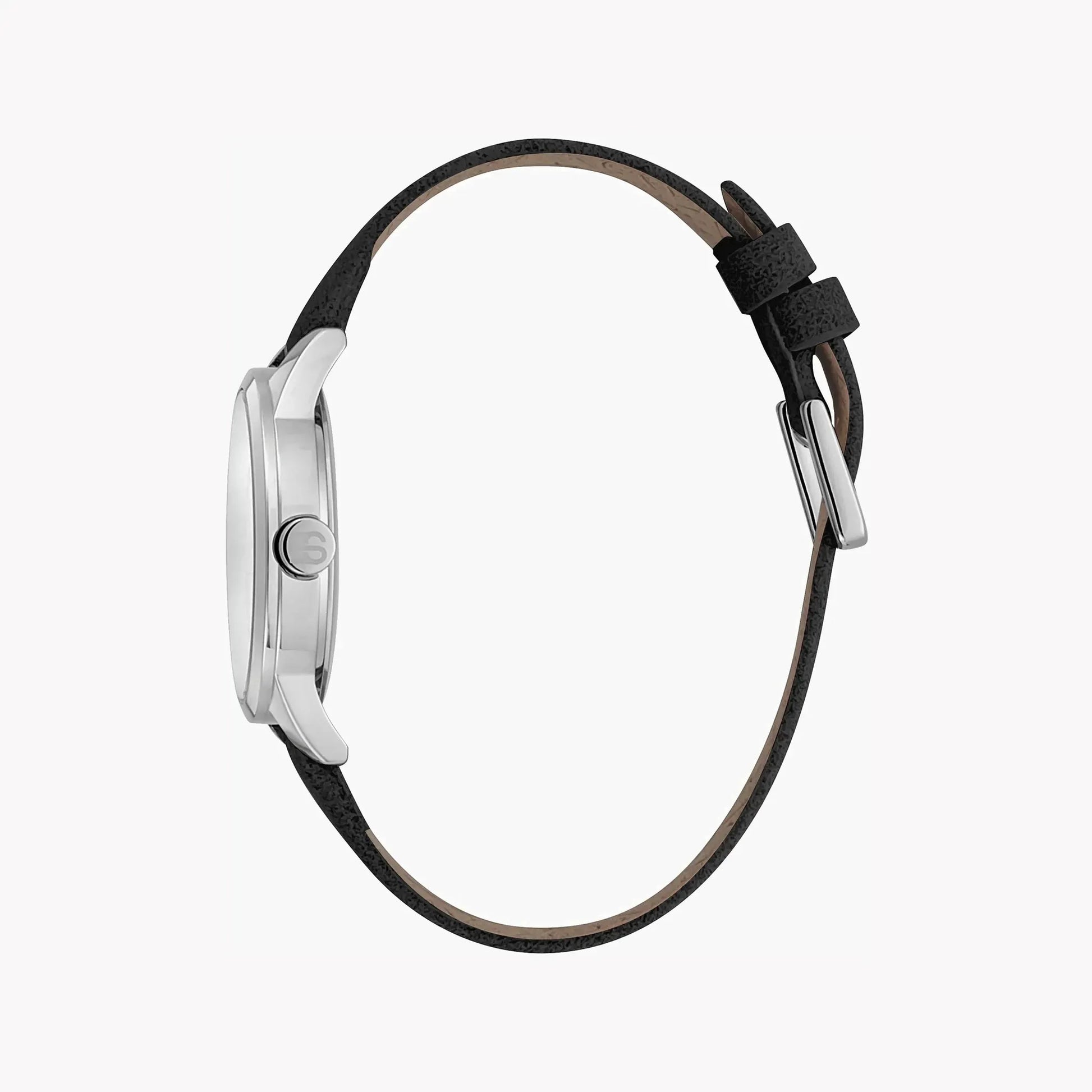 Esprit Women's Black Faux Leather Watch, Silver Dial | Es1l197m0015 by ESPRIT
