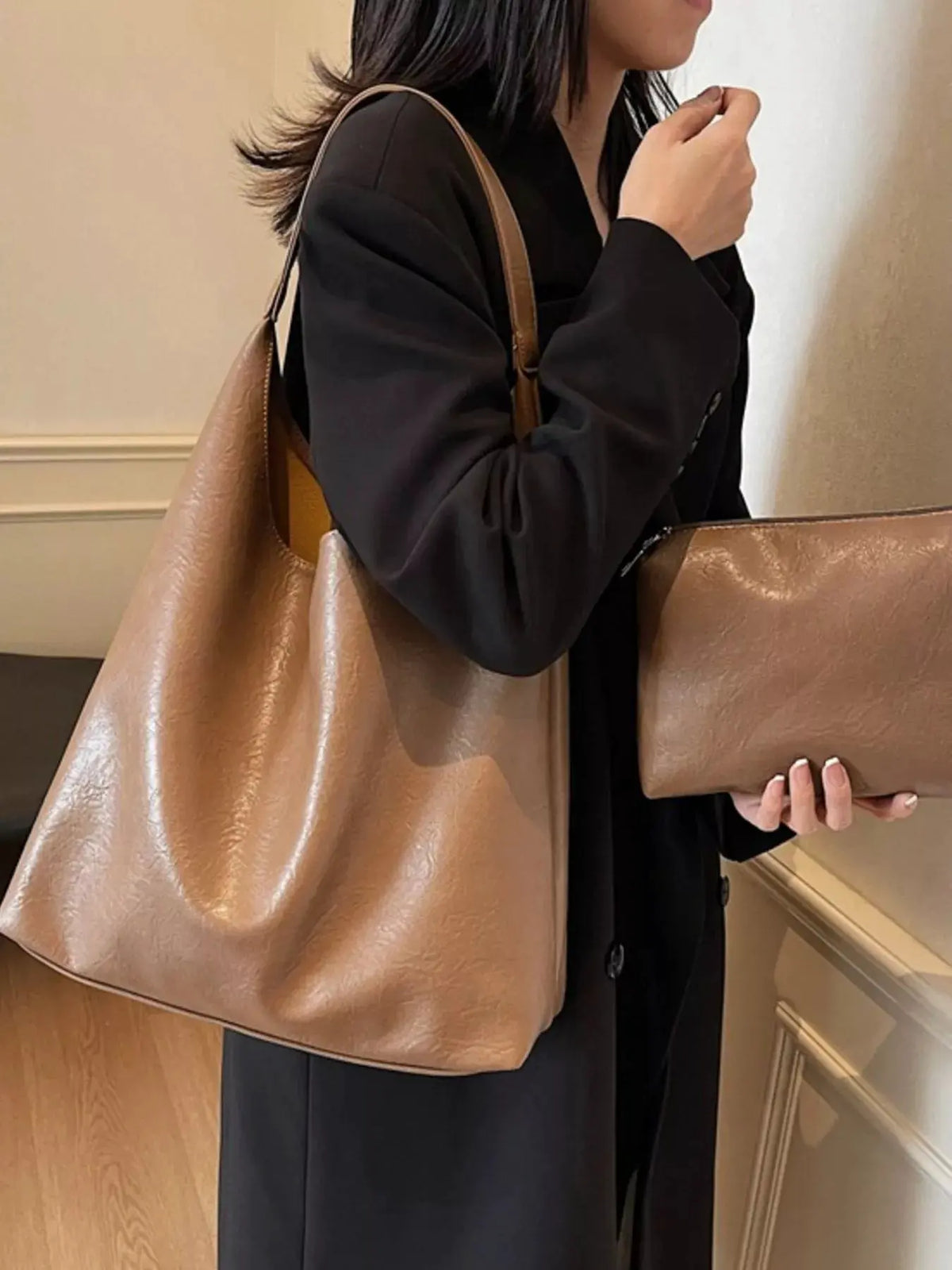 PU Leather Tote Bag by Partner Label