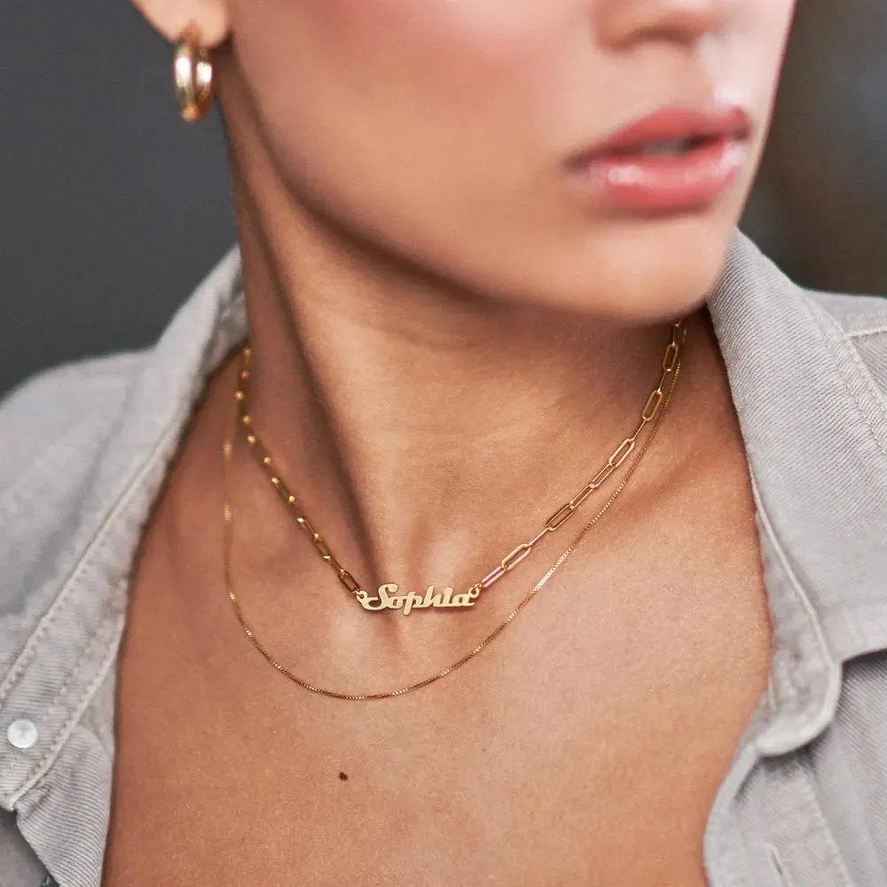 Full Silver Vintage Name Necklace - silver name necklace by Maiden-Art