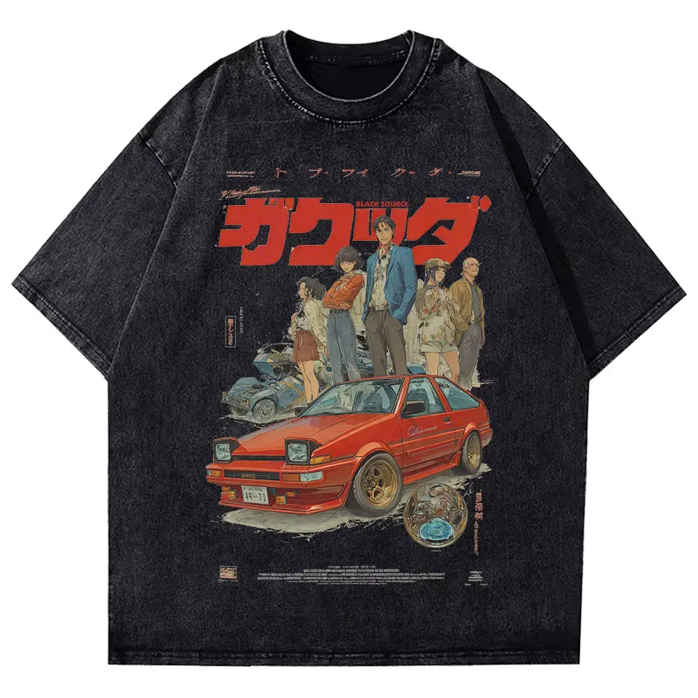 Japanese Kanji Dog Cat Graphic T Shirt Men Harajuku Streetwear Vintage Cotton Tee White by Vimost Shop
