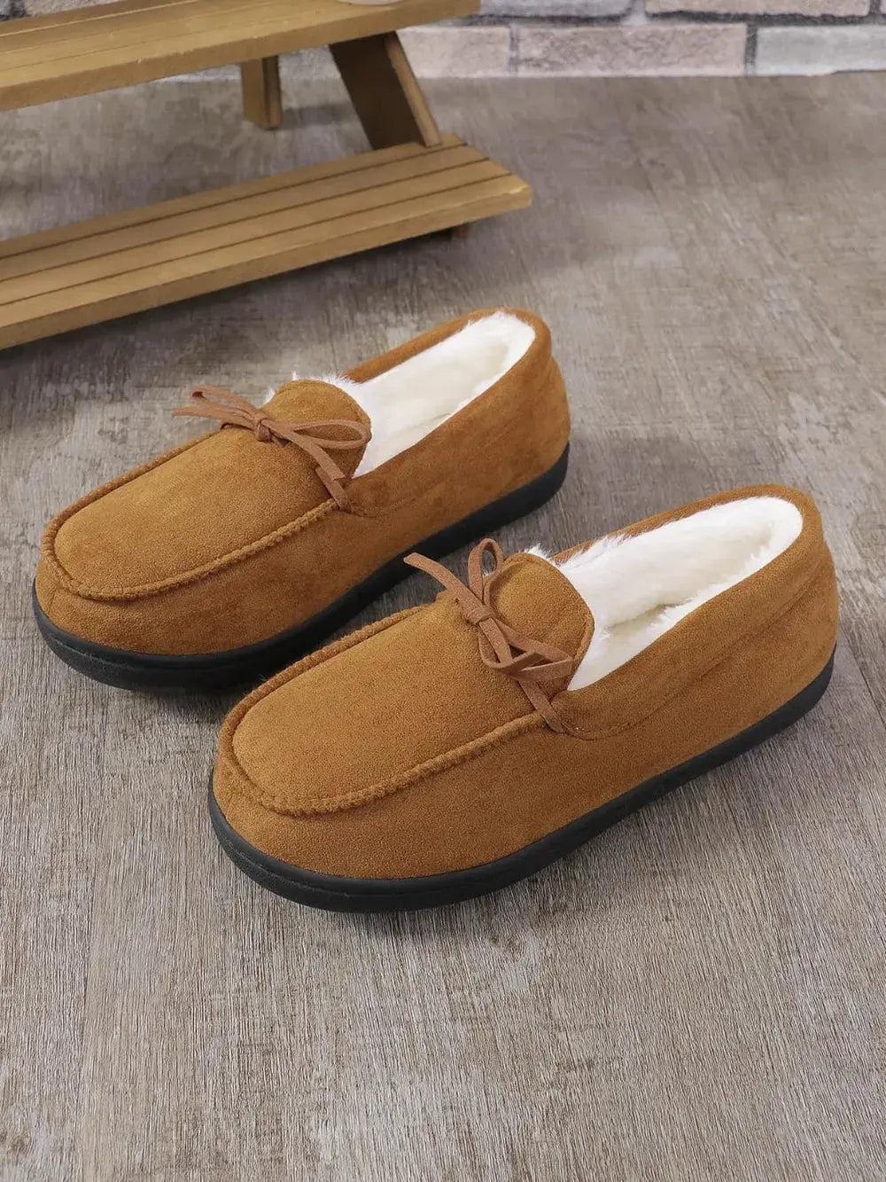 Bow Round Toe Flat Slip-Ons by Partner Label