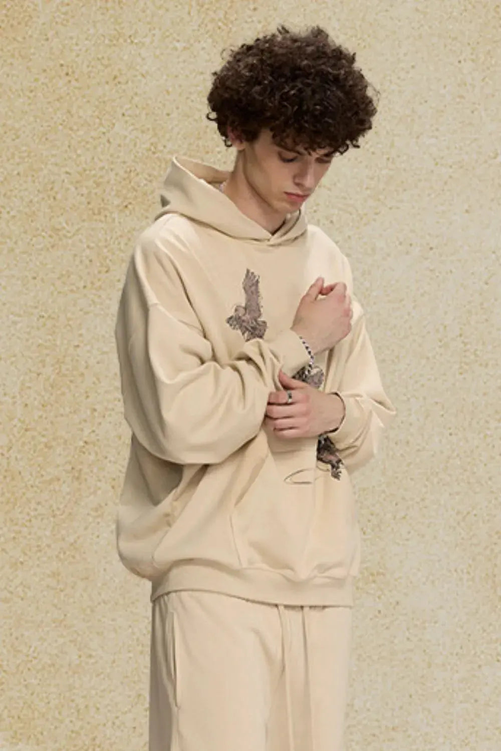 Men's Graphic Long Sleeve Hoodie with Kangaroo Pocket by Partner Label
