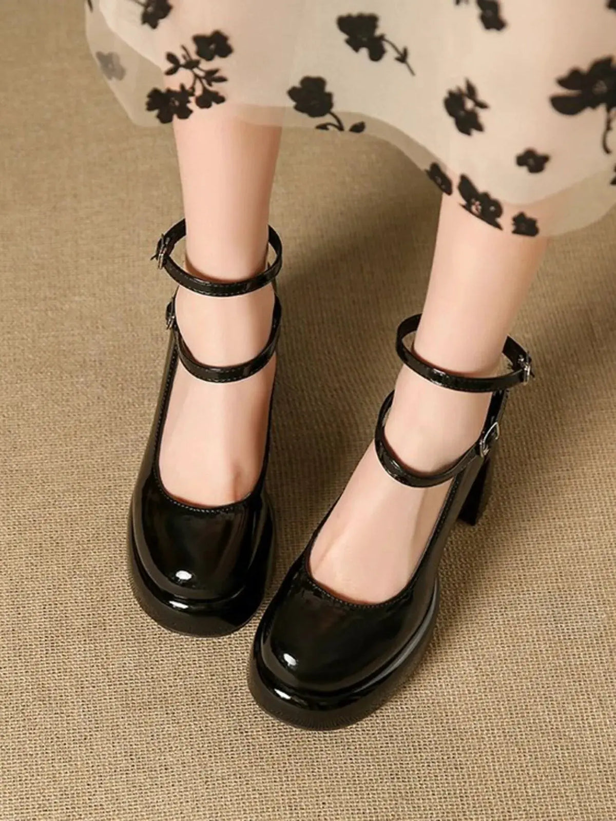 Patent Leather Mary Jane Platform Pumps by Partner Label