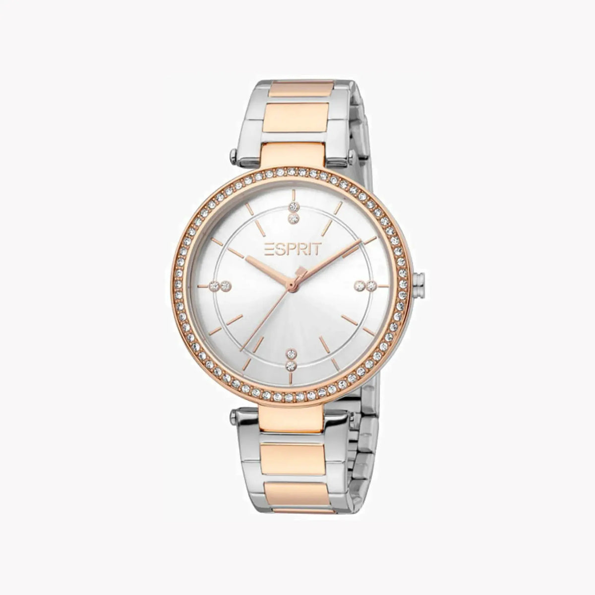 Esprit Women's Silver & Rose Gold Watch, Silver Dial | Es1l147m0065 by ESPRIT