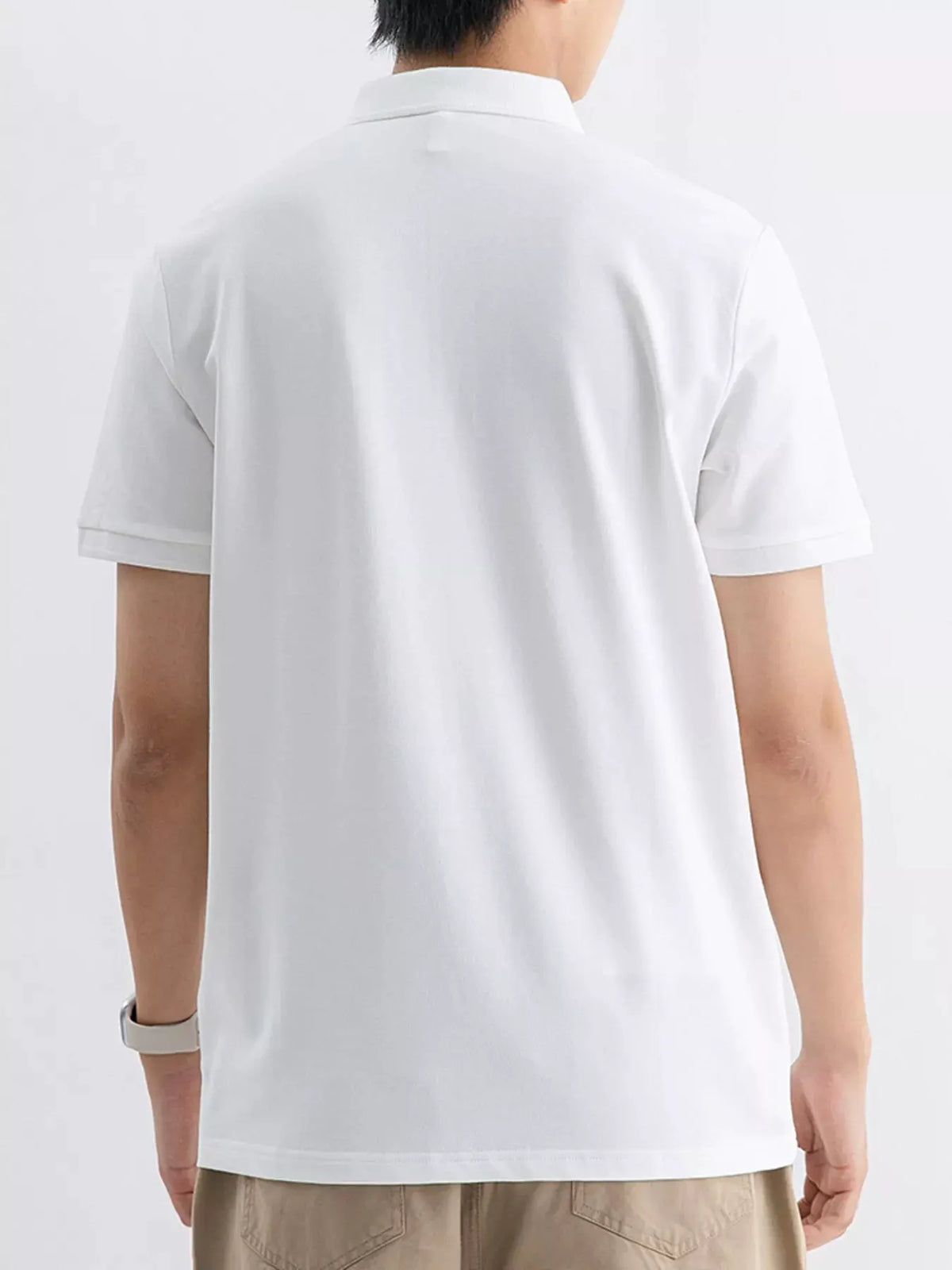 Men's Plus Size Solid Color Short Sleeve Polo by Trendsi