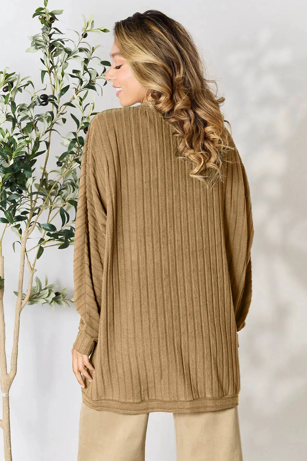 Basic Bae Full Size Ribbed Cocoon Cardigan by Basic Bae