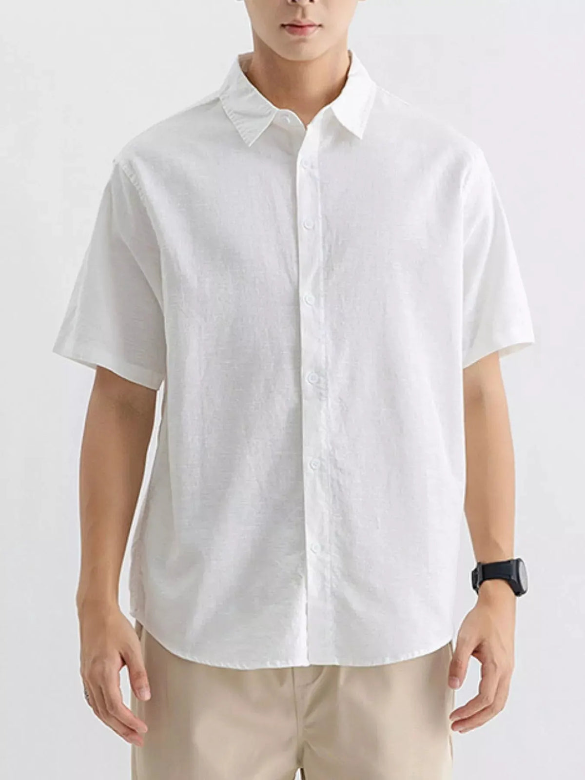 Men's Plus Size Casual Button Up Shirt by Trendsi