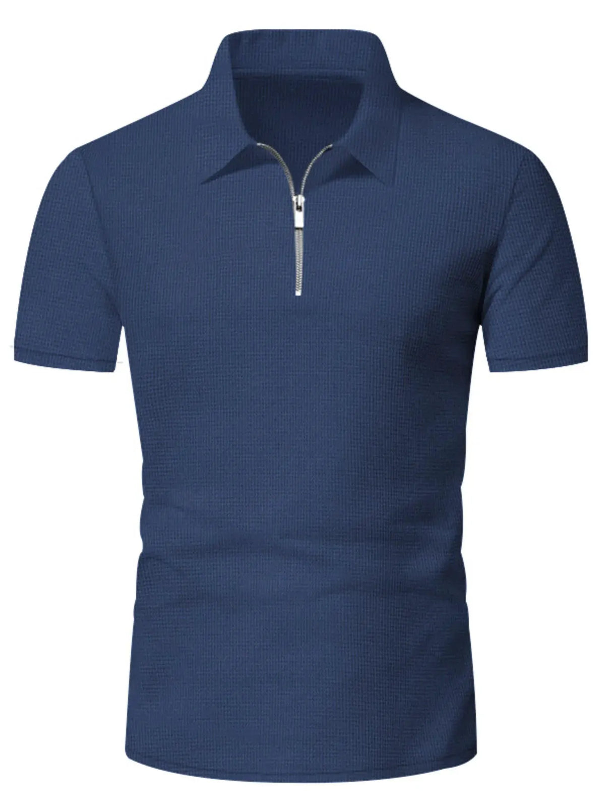 Men's Plus Size Quarter Zip Short Sleeve Top and Shorts Set by Trendsi