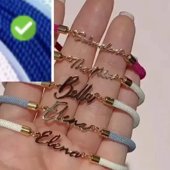 Personalized Colorful Rope Chain Custom Name Bracelet Personalized Adjustable Name Jewelry For Girls by Maiden-Art