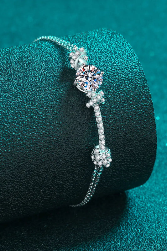2 Carat Moissanite 925 Sterling Silver Bracelet by Partner Label