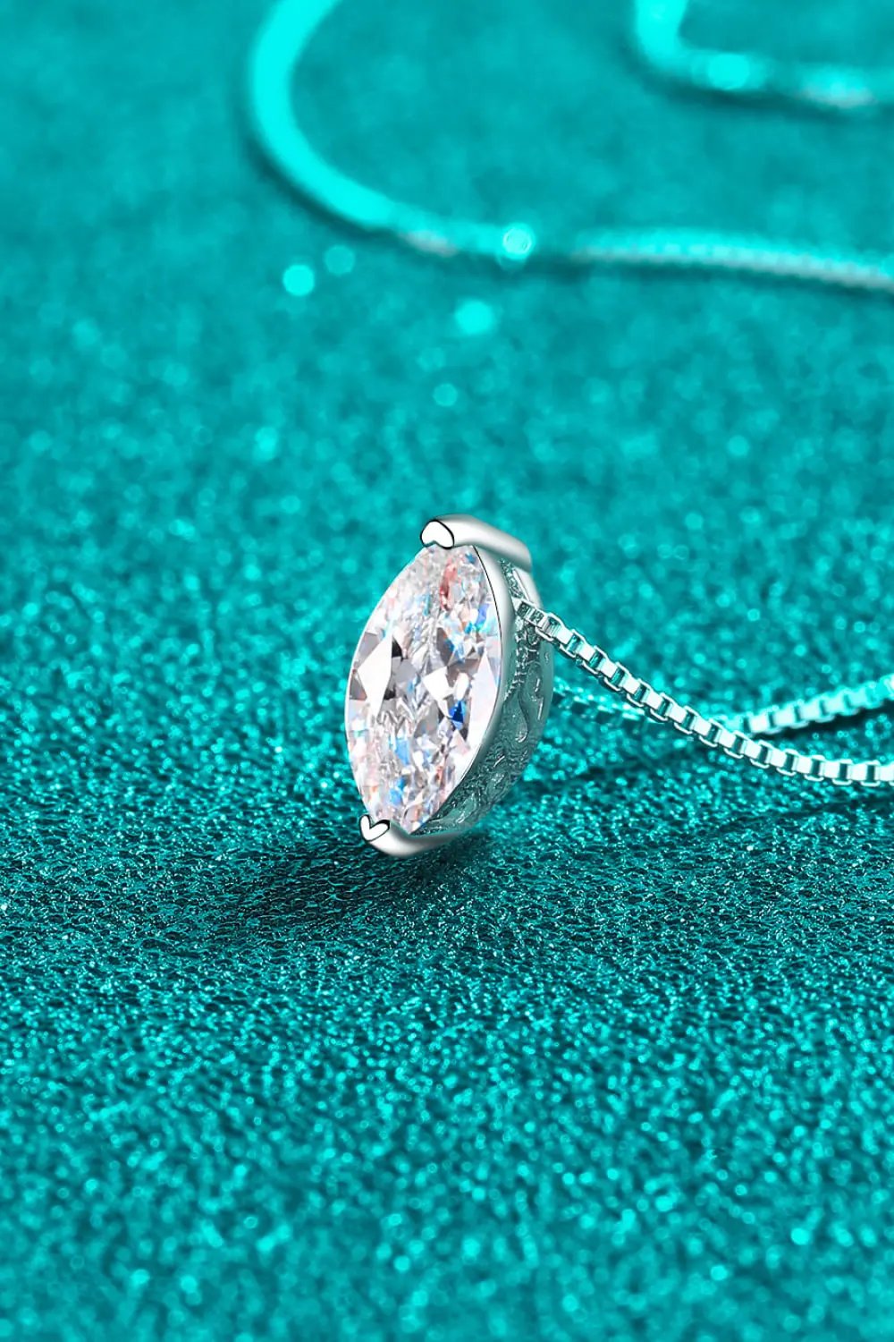 1 Carat Moissanite 925 Sterling Silver Necklace by Partner Labels