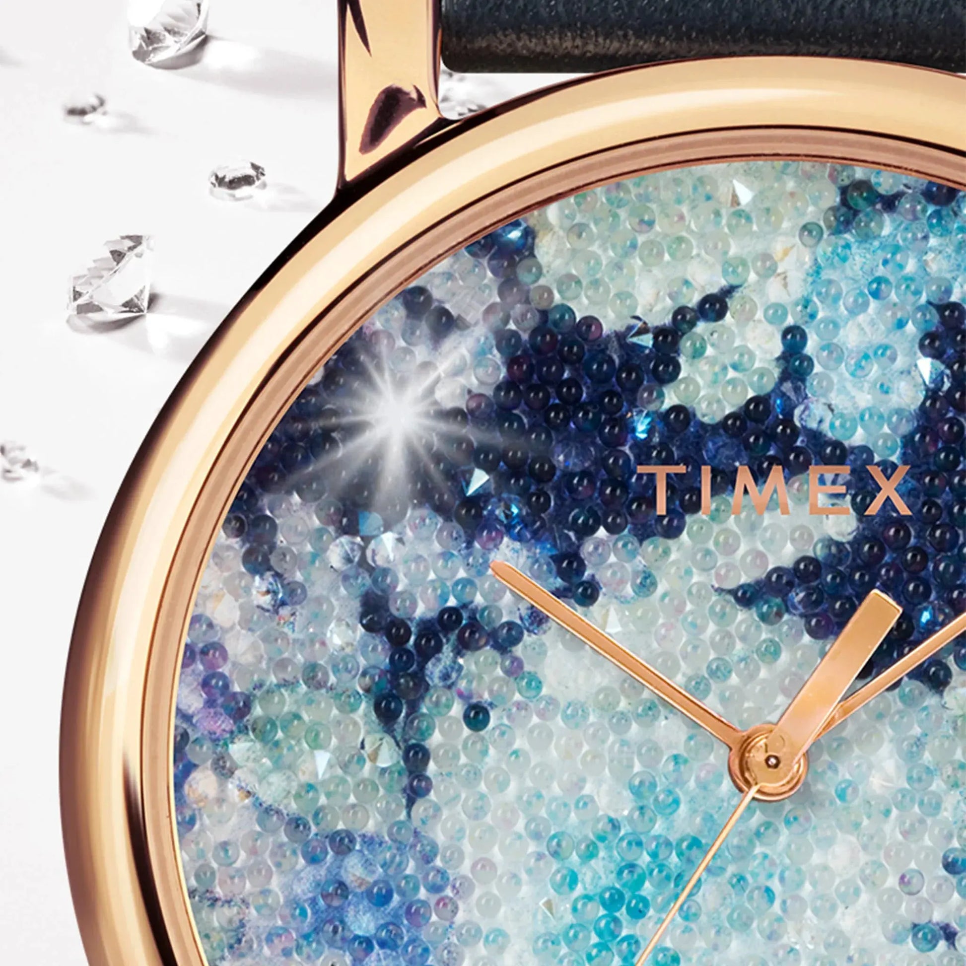 Timex Women's Blue Leather Watch, Rose Gold Case | Tw2r66400 by TIMEX