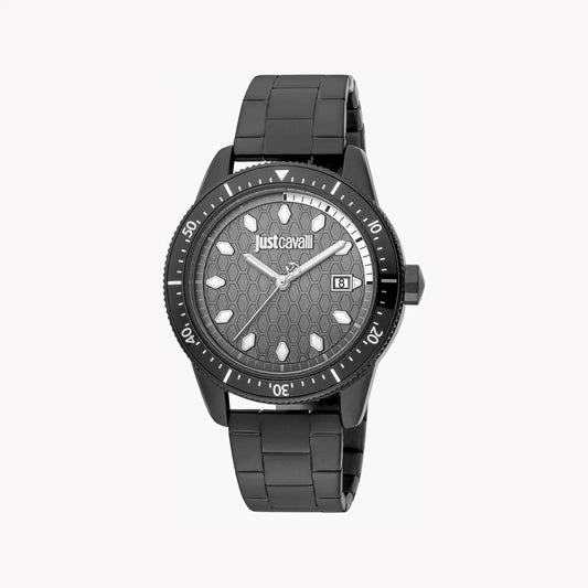 Just Cavalli Men's Black Stainless Steel Watch, Gray Dial | Jc1g179m0085 by JUST CAVALLI