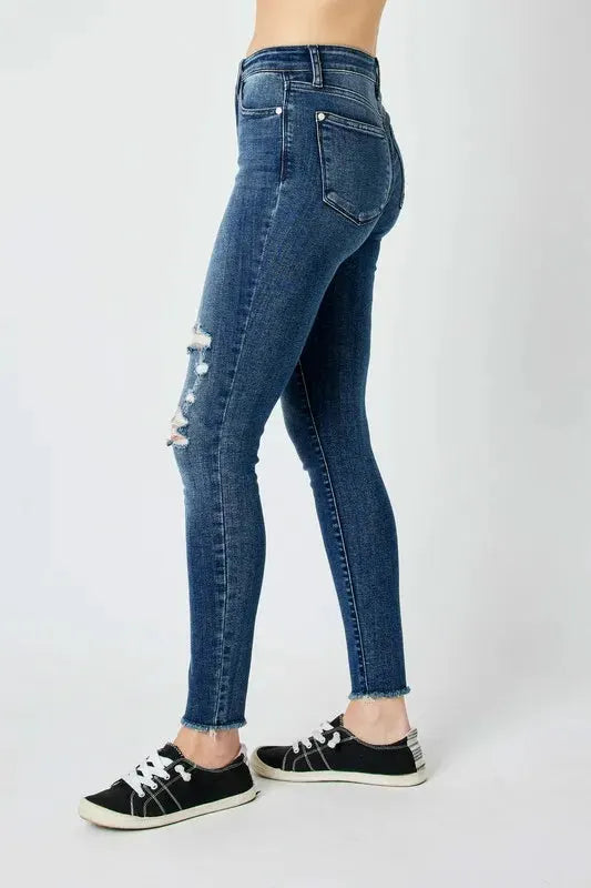 Judy Blue Full Size High Waist Distressed Skinny Jeans by Judy Blue